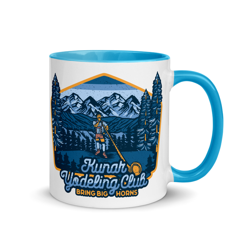 Kunar Yodeling Club (Blue on Yellow Retro with Color Inside)