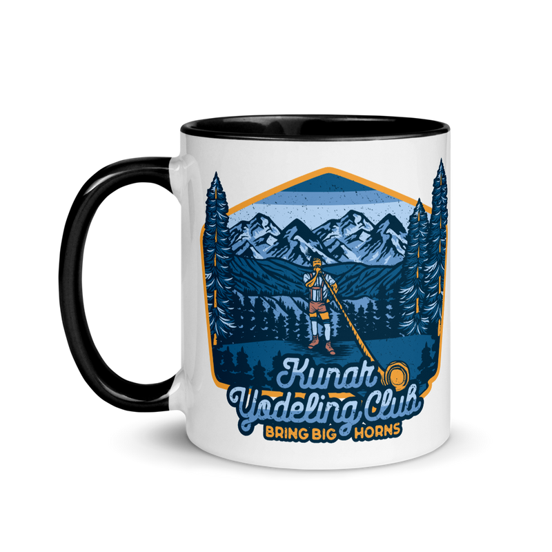 Kunar Yodeling Club (Blue on Yellow Retro with Color Inside)