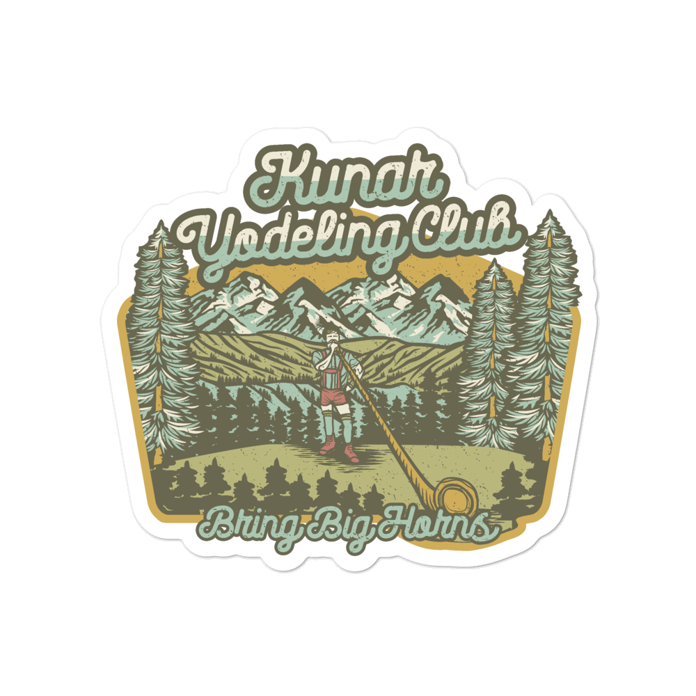 Kunar Yodeling Club Sticker (Multi-Color Retro)