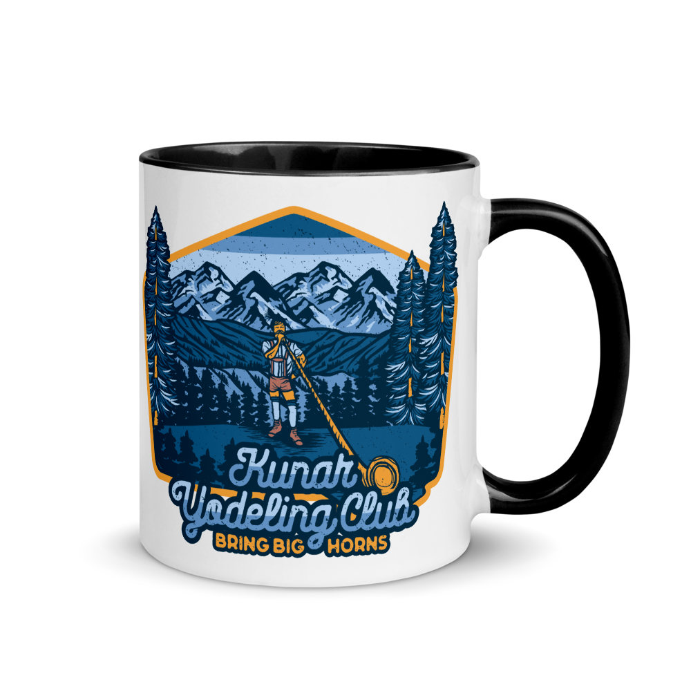 Kunar Yodeling Club (Blue on Yellow Retro with Color Inside)