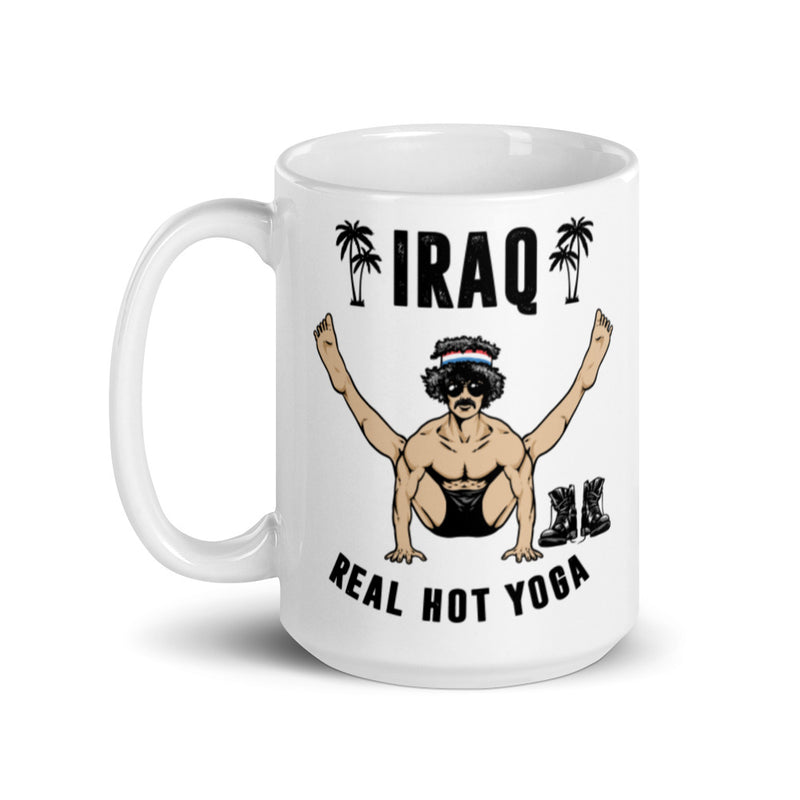 Iraq Real Hot Yoga White glossy mug