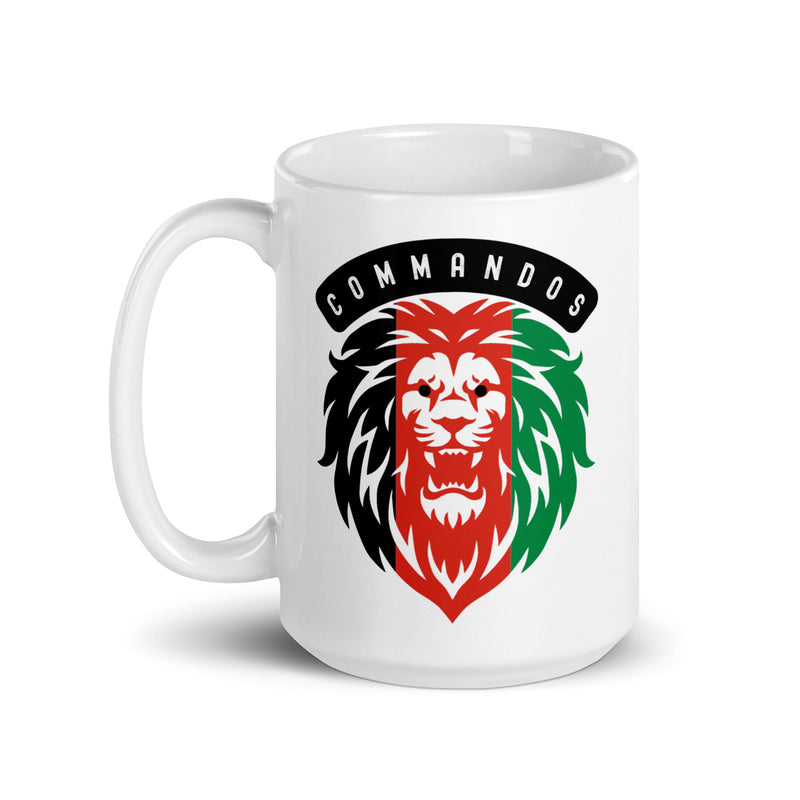 Afghan Commandos White glossy mug